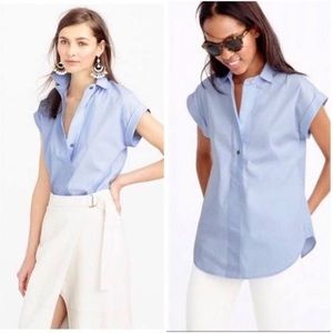 NWT J Crew White Popover Top